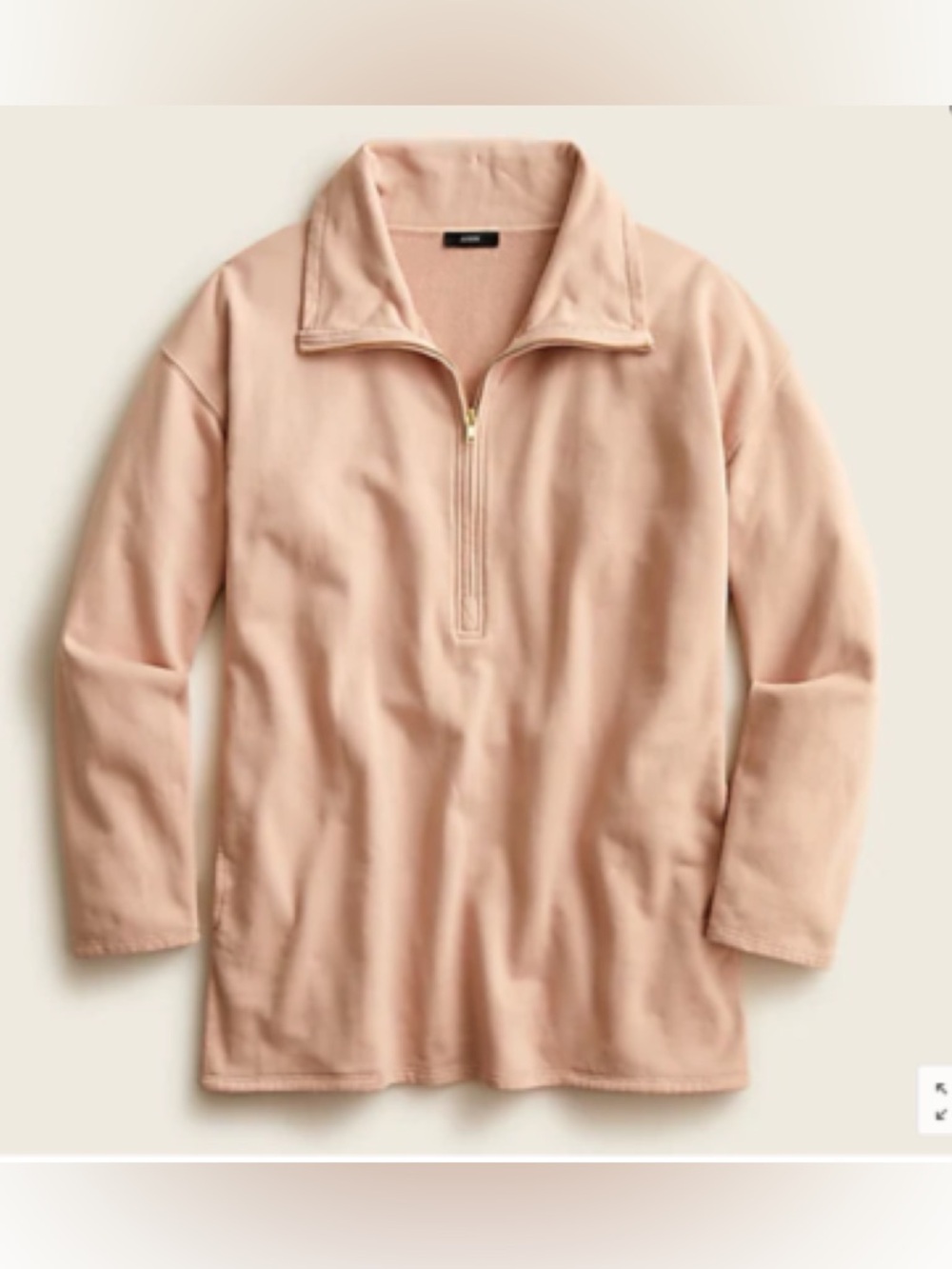 J.Crew University Terry Half Zip Pullover Women’s Oversized Pink Sweatshirt